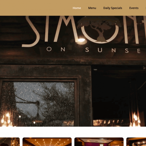 Simone on Sunset SEO portfolio example showcasing local SEO improvements at a restaurant
